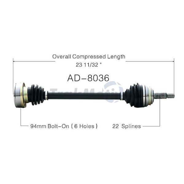 Surtrack Axle Cv Axle Shaft, Ad-8036 AD-8036 - main